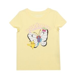 🌻 NWT Pokémon Girls Pikachu Butterfree Graphic Tee Multi-Sizes Available 5 & 6